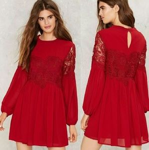 NEW Nasty Gal red flirty spring dress